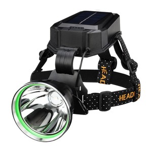 Lampes frontales solaires LED d'extérieur avec projecteurs longue portée - Batteries lithium-ion rechargeables de type C, pour le camping - Product Image 5