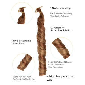 Spiral French Curl Wave Yaki pony Style <strong>Curly</strong> Wavy Afro Kinky Extensions Synthetic Braids for African Hair <strong>Attachments</strong> - Product Image 2