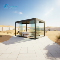 Pergola motorisée en aluminium à lames orientables Sweet Home, auvent rétractable bioclimatique pour extérieur, gazebo imperméable avec protection UV