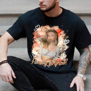 JIX & JOKY-T-shirt personnalisé pour petite amie, t-shirt décontracté avec lettres, tricoté pour la Saint-Valentin et l'anniversaire - Product Image 5