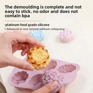 <span class=keywords><strong>Moule</strong></span> à pâtisserie en <span class=keywords><strong>silicone</strong></span> en forme de rose à 6 cavités, pour gâteaux et mousses, <span class=keywords><strong>moule</strong></span> à pâtisserie française - Product Image 4