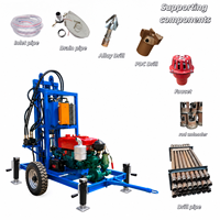 Petite foreuse portable diesel pour puits d’eau 200m boue et air mini machine hydraulique de forage pour l’eau CE