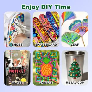 Premium 36-Color Brush Tip Acrylic <b>Paint</b> Marker Pens Plastic DIY Crafts Packaging Art Markers for Xmas Gifts - Product Image 2