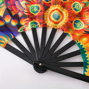 Grand éventail à main pliable en bambou et nylon personnalisé pour femmes/hommes-cadeau de danse de festival japonais, éventail d'artisanat personnalisé - Product Image 4