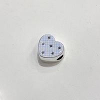 Perles acryliques en vrac à motif quadrillé argenté, étoiles à cinq branches et cœurs, pour loisirs créatifs, stylos perlés, cordons de téléphone et porte-clés