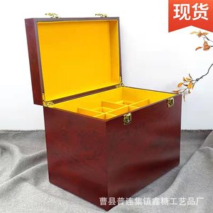 Six-pack of baijiu (Chinese liquor) <b>boxes</b>, Moutai liquor packaging wooden <b>boxes</b>, lacquered baijiu wooden <b>boxes</b>, general-purpose - Product Image 4