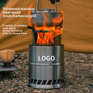 Braciere Portatile da Campeggio in Acciaio Inox, Griglia BBQ e <span class=keywords><strong>Stufa</strong></span> <span class=keywords><strong>a</strong></span> <span class=keywords><strong>Legna</strong></span> per Tende, Picnic ed Escursioni - Product Image 4