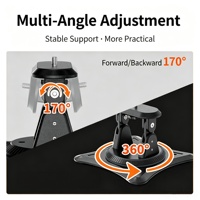 Support de projecteur en plastique, support multifonctionnel à rotation à 360 degrés, support de projection portable pour bureau, support de projection au plafond