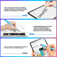 Stylet universel en plastique pour écran tactile 2-en-1, pointe de remplacement compatible avec iPad, iPhone, tablettes Android, ordinateurs portables Microsoft Surface