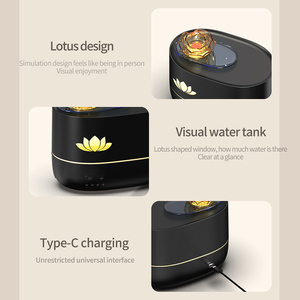 2024 Nhà Sáng tạo hoa sen hương liệu USB hương thơm Máy tính để bàn tạo độ ẩm không khí đầy màu sắc ánh sáng hoa sen khuếch tán hương thơm - Product Image 3