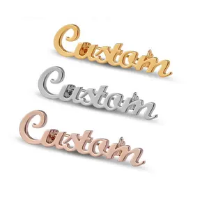 Custom Logo Goud Sliver Veiligheidsspeld Strass Metalen Luxe Ontwerper Vrouwen Mode Sieraden Broches/Custom Broche Pin