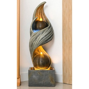 Wholesale Garden Ornaments Independent Resin Waterproof Handmade Waterfall <b>Fountain</b> <b>Indoor</b> Outdoor <b>Water</b> Curtain <b>Fountain</b> LED - Product Image 5