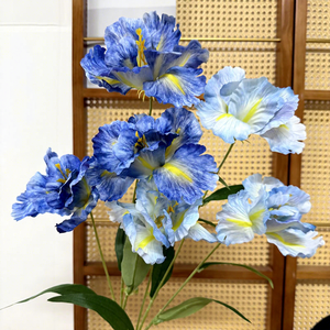 3 Cabezas de <span class=keywords><strong>Iris</strong></span> de Seda Alice, Flores Artificiales Realistas para Decoraciones de Boda, Arreglos Florales, Hogar y Hotel - Product Image 3