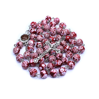 Chapelet de perles de prière en céramique, collier central Maria, perles de croix, pour chapelet catholique