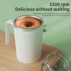 แก้วผสมอัตโนมัติแบบชาร์จไฟได้ ขนาด 400 มล. แก้วสแตนเลสแบบพกพา แก้วกาแฟ แก้วชานม - Product Image 3