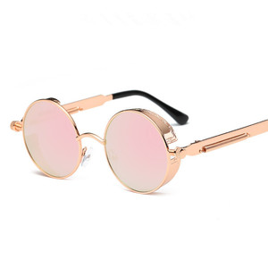 Retro <b>Steampunk</b> Sunglasses Men Women Luxury Brand Vintage Round Glasses Metal Glasses Fashion Driving UV400 - Product Image 4