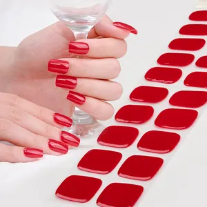 Индивидуальная упаковка с логотипом, оптовая продажа, обертки для ногтей с низким уровнем MOQ, самоклеящиеся Гелевые полоски для ногтей, УФ-гелевые наклейки для ногтей с лампой