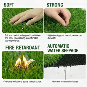 Césped <span class=keywords><strong>Artificial</strong></span> de Plástico Suave, Ignífugo, de Alta Densidad, 50 mm, Bajo Costo, para Eventos Temporales en Interiores/Exteriores, Exhibiciones, Fácil Instalación - Product Image 3