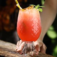 Verre à vin transparent 440 ml avec motif ananas, tasse à thé créative, verre à eau pour la maison et le bar, vente en gros