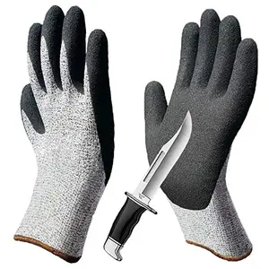 ODM Nitrile frosted latex wrinkle resistant anti slip level 5 anti cutting gloves