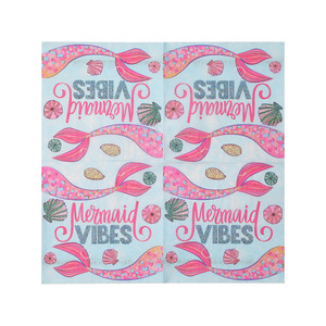 Mermaid Print Paper Napkins 330mm Disposable For Themed Party Use - Product Image 2