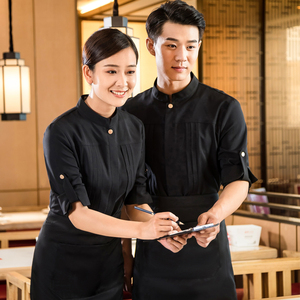 Robes d'uniforme <span class=keywords><strong>de</strong></span> <span class=keywords><strong>serveuse</strong></span> <span class=keywords><strong>de</strong></span> Restaurant <span class=keywords><strong>de</strong></span> réception d'hôtel <span class=keywords><strong>de</strong></span> conception personnalisée <span class=keywords><strong>de</strong></span> prix d'usine - Product Image 2