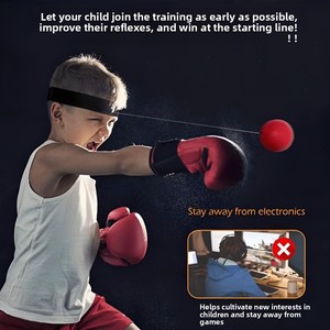 Nouveau produit : Balles de réflexe de boxe avec bandeau, rebondissantes, pour le soulagement du stress, l'entraînement sportif de vitesse et la réaction au combat - Product Image 2