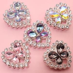 2025 Hot Sale Aurora Love Butterfly Metals Crystal Handmade <b>Pen</b> Beads Luxury Heart Rhinestone for DIY <b>Pen</b> Jewelry Making - Product Image 2