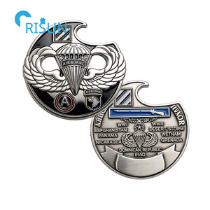 Pièce <span class=keywords><strong>de</strong></span> monnaie commémorative personnalisée en émail 3D USAF Paratrooper 82nd Airborne, décapsuleur personnalisé Airborne - Product Image 4