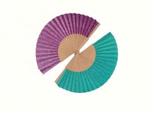 Nouveau style, éventail en bois brillant en polyester et coton, couleur unie, 23 cm, promotion pour fêtes - Product Image 4