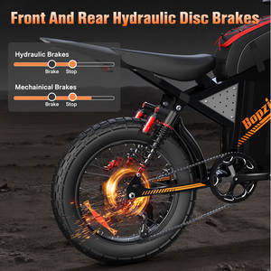 Bicicleta Eléctrica de Montaña con Llantas Gruesas de 20 Pulgadas, 60v 35ah, Frenos de Disco Hidráulicos, Bicicleta Eléctrica Stealth Bomber con Alarma Antirrobo - Product Image 5
