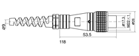 PL20F-2A Kabeltyp Rückwärts Installierter Stecker 250V Metall Runder Luftfahrt-Steckverbinder Wasserdicht für Luftfahrt 2-14 PIN