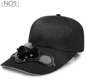 Gorra de Béisbol Multicolor de Último Diseño al por Mayor con Panel Solar para Ventilador, 6 Paneles, 100% Algodón, Tejido Común, Unisex, para Uso Deportivo - Product Image 6