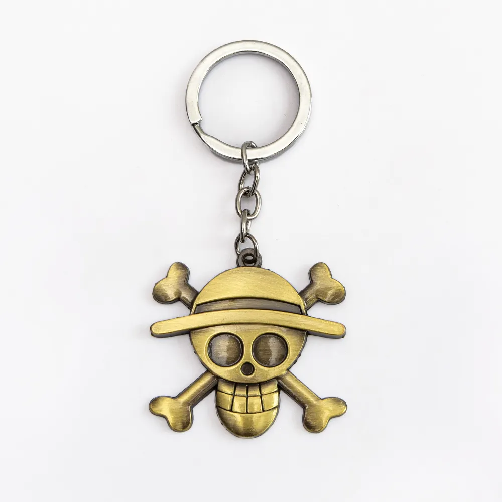 2020 Wholesale Japan Anime Skulls Metal Key Chain Charm One Piece Anime Keychain