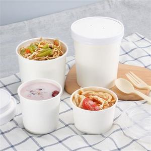 Conteneur alimentaire à emporter personnalisé, gobelet à soupe jetable, bol en papier kraft avec couvercle pour boissons chaudes, crème glacée - Product Image 3