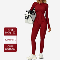 Jumpsuit Wanita ELT9319 Custom, Model Punggung Terbuka Cantik, Seksi, Slim Fit, Lengan Panjang, Ketat, Kerah Bulat