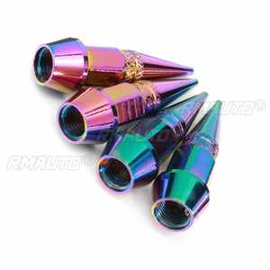 8 pièces de capuchons de valve à tige longue colorés en métal anti-poussière pour voiture, vélo, moto et accessoires automobiles - Product Image 4