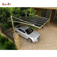 Modern Design Aluminium Carport Sterk En Duurzaam Cantilever Polycarbonaat Carport Wind Slip Carport