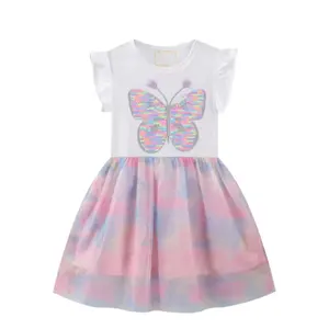 2024 Hot Sale Summer Dresses For Baby Girls Short Sleeve Sweet Dress Smocked Design Girl Dress