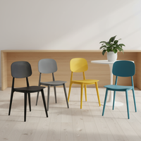Chaise de salle à manger empilable en plastique moderne, couleur macaron, haute performance, pour la maison et l'extérieur