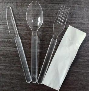 Peralatan makan sekali pakai plastik makanan pabrik sendok garpu pisau set
