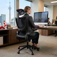 Chaise de bureau ergonomique pivotante à dossier haut avec structure métallique, fabrication chinoise, pour utilisateurs d'ordinateurs