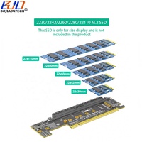Kartu Ekspansi Adaptor PCI-E 5.0 16X ke Dual NGFF M.2 M-Key untuk SSD NVME M2 2280 22110, Mendukung Bifurkasi PCIe X8x4x4