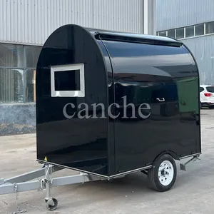 Chariot alimentaire électrique mini noir de 2,2 m, remorque alimentaire mobile ronde personnalisée pour la rue avec COC - Product Image 3