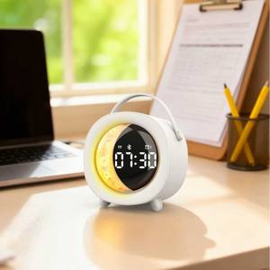 Réveil pour enfants avec haut-parleur, lumière nocturne RVB, machine à <span class=keywords><strong>bruit</strong></span> portable, design portable, mini réveil rechargeable BT pour les voyages - Product Image 6