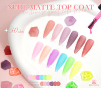 ICE NOVA Top Coat Mat Nude Fini Velours Premium & Scellant UV/LED Sans Essuyage pour Nail Art Élégant Gel Mat Vente en Gros Usine