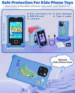 Telefono per bambini per ragazzi e ragazze, cellulare di simulazione portatile <span class=keywords><strong>giocattolo</strong></span> con 2.8 "Touchscreen, regali di compleanno - Product Image 5
