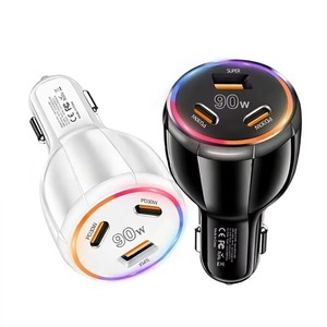 ที่ชาร์จในรถยนต์ 90W 3 พอร์ต PD3.0 QC3.0 ชาร์จเร็ว อะแดปเตอร์ที่จุดบุหรี่ สำหรับ iPhone Samsung Xiaomi - Product Image 1