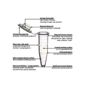 QSP-509-GRD-Q Tubes de microcentrifugation gradués QSP 1,5 mL, paquet de 500, consommables de précision pour la centrifugation et la séparation - Product Image 5