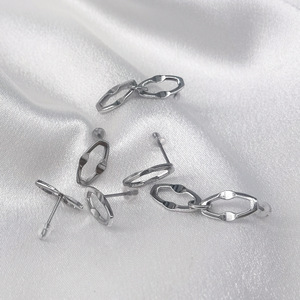 Geometric <b>Stud</b> Earrings Stainless Steel Minimalist Unisex Fashion Jewelry <b>For</b> <b>Men</b> And Women - Product Image 1